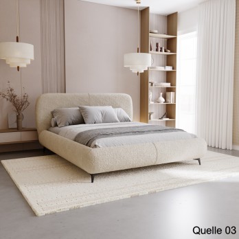 Łóżko tapicerowane Como z pojemnikiem i metalowym stelażem
