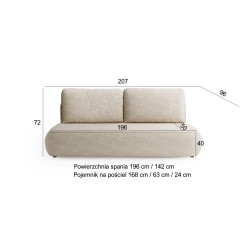 Rozkładana Kanapa z funkcją spania Simple boucle